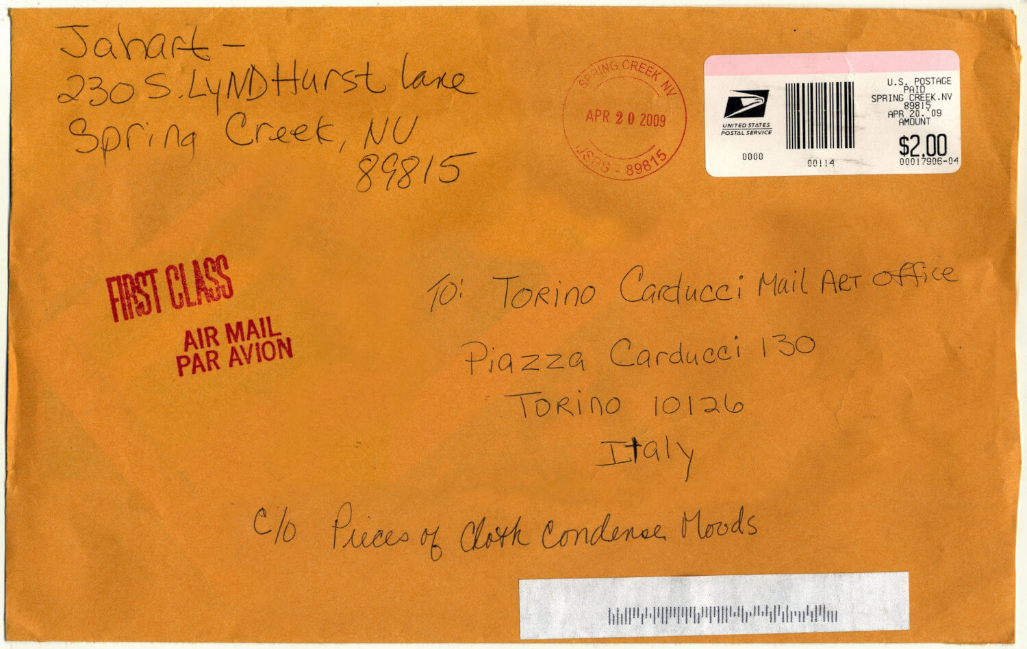 Hart Jean Michaele - busta recto (U.S.A.)
