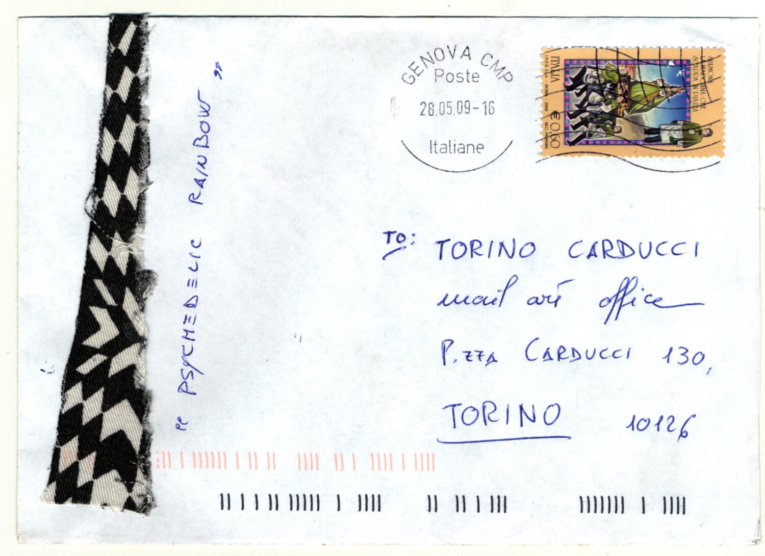 Pertone Silvano - busta recto (Italia)